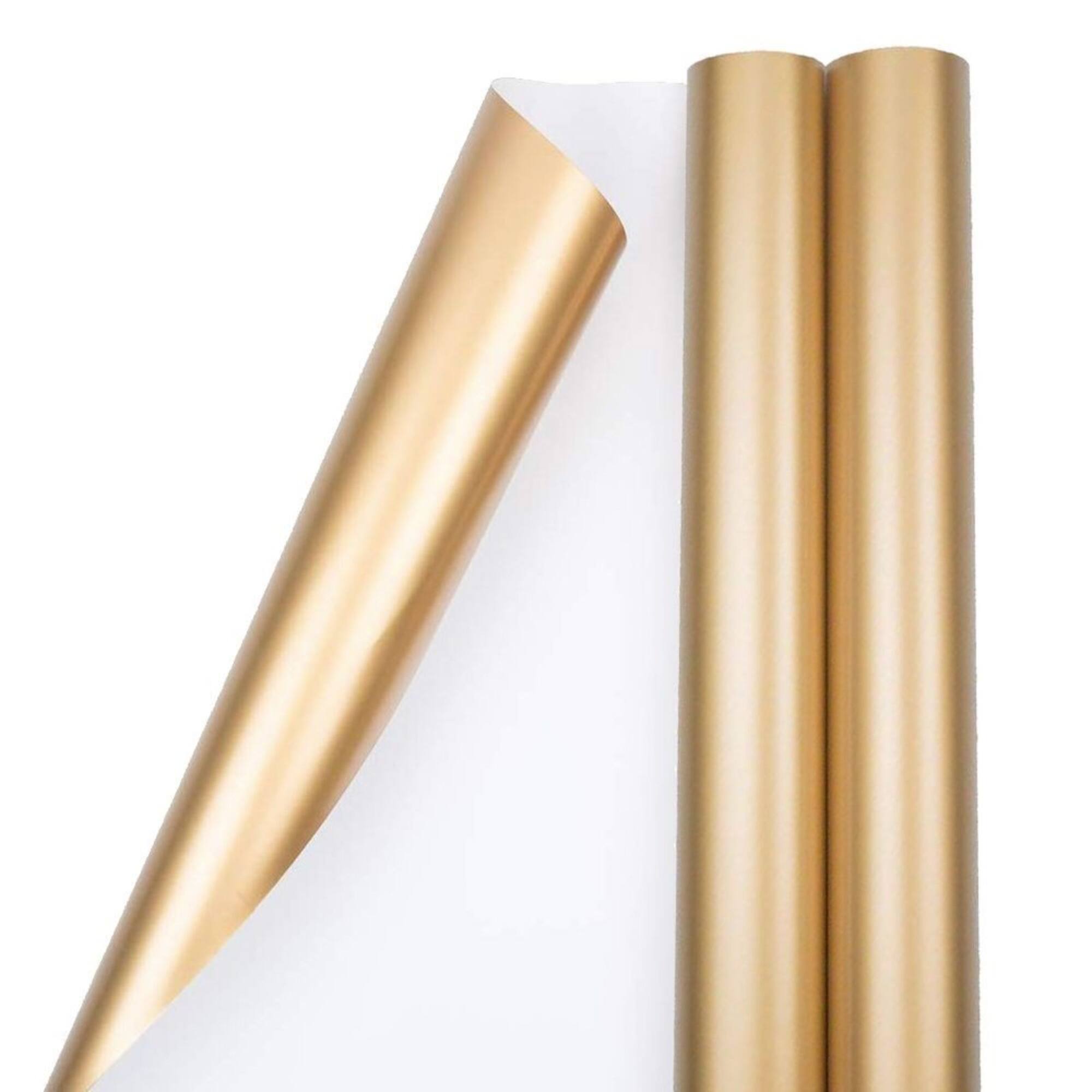JAM Paper Matte Gold Gift Wrap, 2ct.